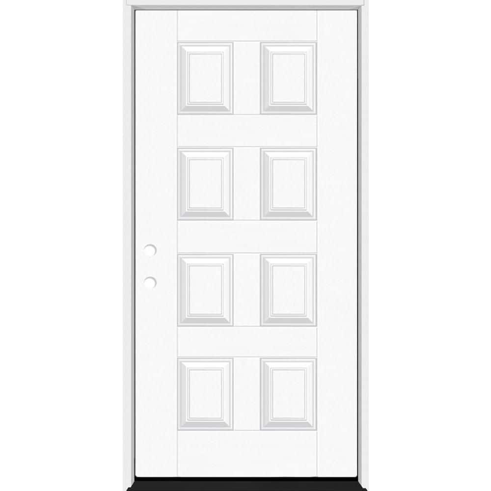 Regency 32 in. x 80 in. 8-Panel RHIS Unfinished Mahogany Fiberglass Prehung Front Door w/ 6-9/16 Jamb price history on PriceWatchPro