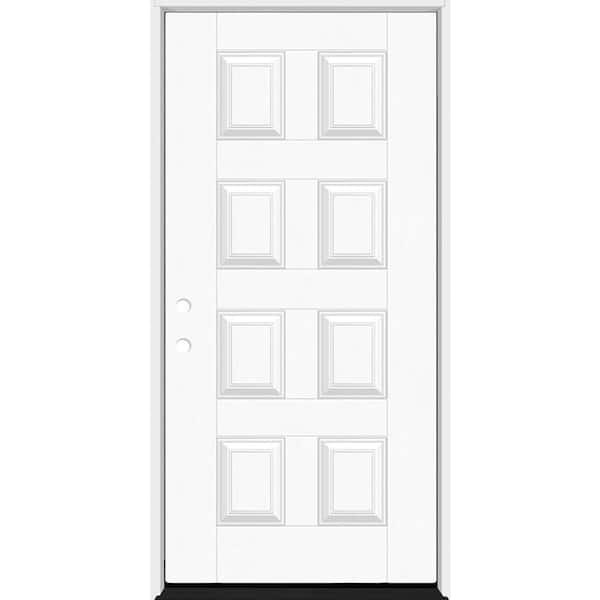 Regency 36 in. x 80 in. 8-Panel RHIS Unfinished Mahogany Fiberglass Prehung Front Door w/ 6-9/16 Jamb