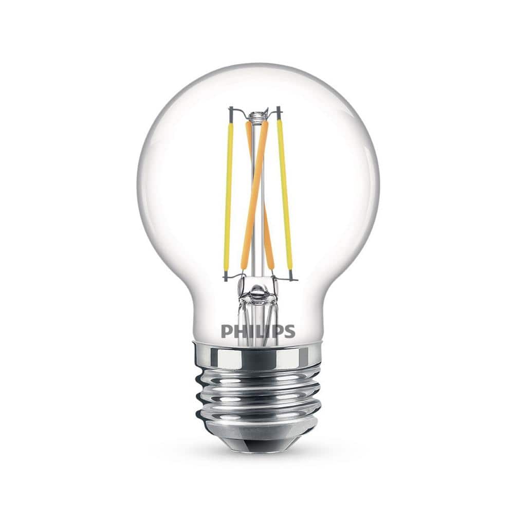 Tentacle tro flise Philips 40-Watt Equivalent Ultra Definition G16.5 Clear Glass Dimmable E26  LED Light Bulb Soft White Warm Glow 2700K (2-Pack) 573295 - The Home Depot