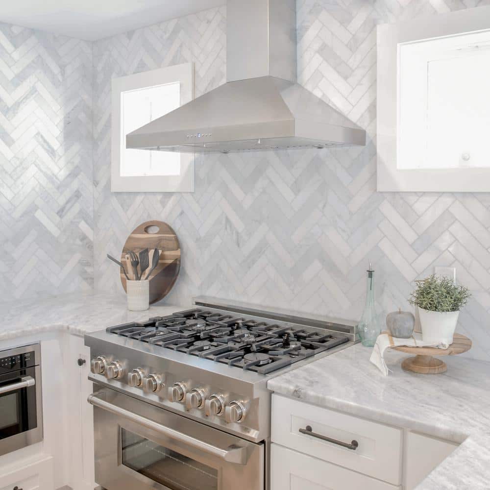 36'' Stainless Steel Convertible Wall Mount Range Hood with Charcoal Filter