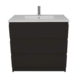 Pepper 30 in. W x 20 in. D Bath Vanity in Black with Acrylic Vanity Top in White with White Basin