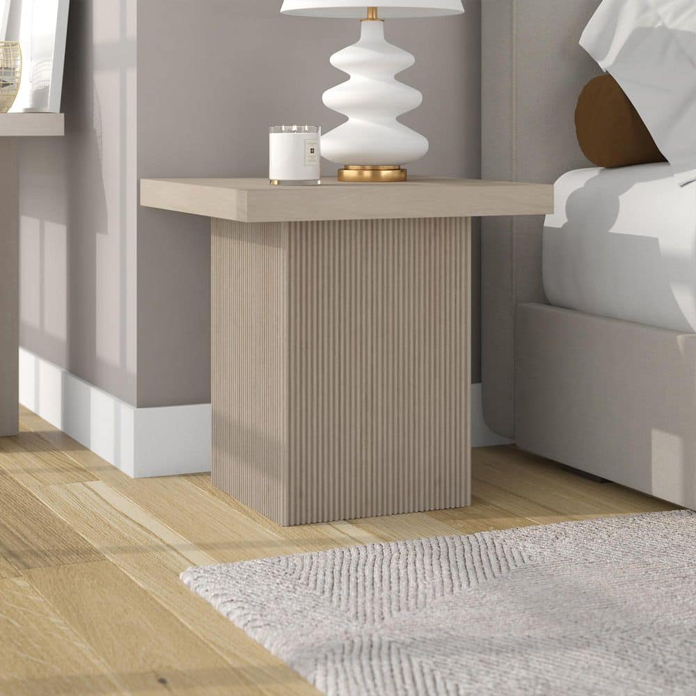 Torren 22 in. Black Grain Square MDF Top End Table - thumbnail 10