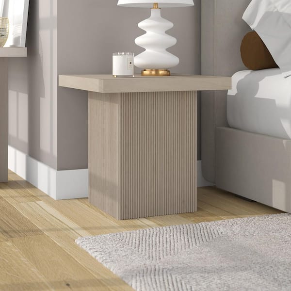 Torren 22 in. Alder White Square MDF Top End Table