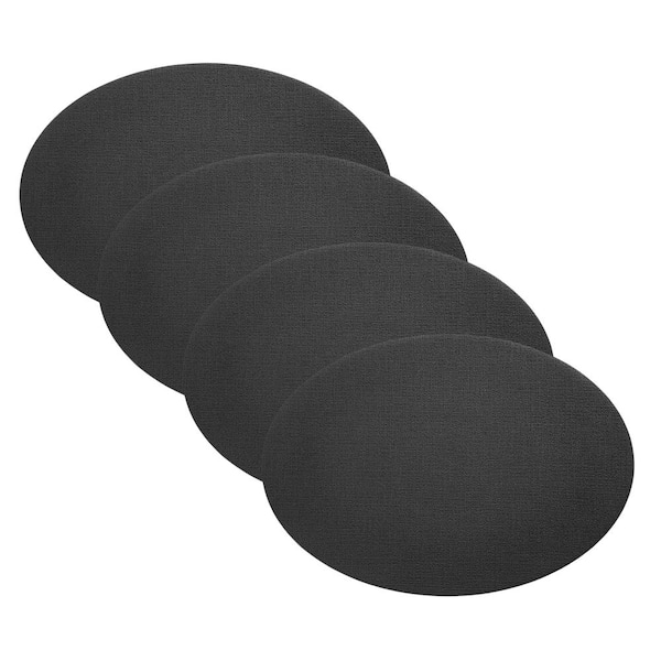 Villeroy & Boch Manufacture Rock Oval Faux Leather Reversible Placemat, Set of 4, Black - 12"W x 18"L