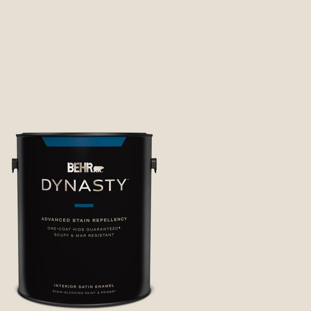 BEHR DYNASTY 1 gal. PPU711 Cotton Knit Satin Enamel Interior StainBlocking Paint and Primer
