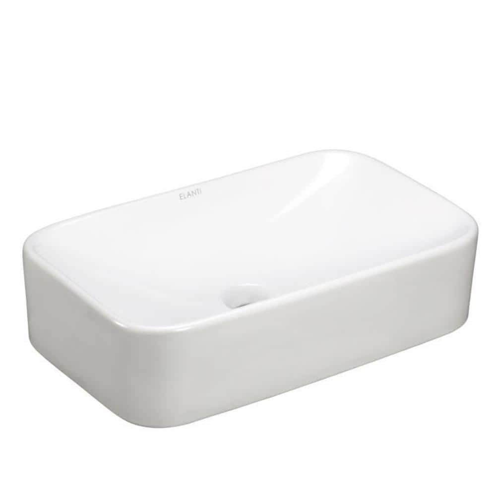 Rectangle Vessel Bathroom Sink in White