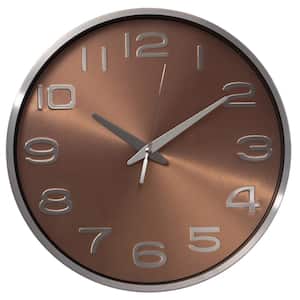 Modern Decorative Aluminum Round Wall Clock For Living Room, Kitchen, Dining Room, Gold