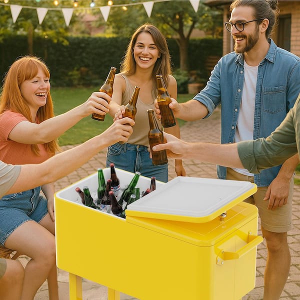 Karl home 80 qt. Portable Outdoor Beverage Cooler with Storage