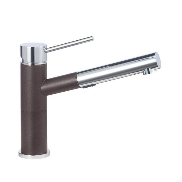 Blanco ALTA Single-Handle Pull-Out Sprayer Kitchen Faucet in Cafe Brown/Polished Chrome