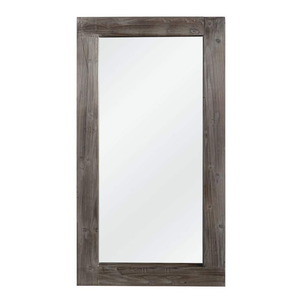 Gray 32 in. W x 71 in. H Rectangle Wood Full Length Mirror