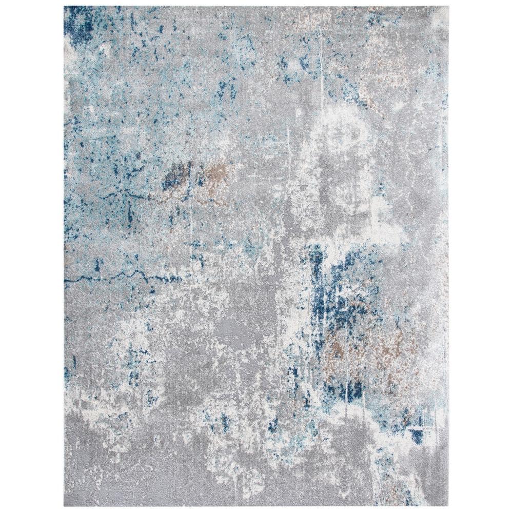 Abstract Blue Elegance 8' x 10' Synthetic Area Rug