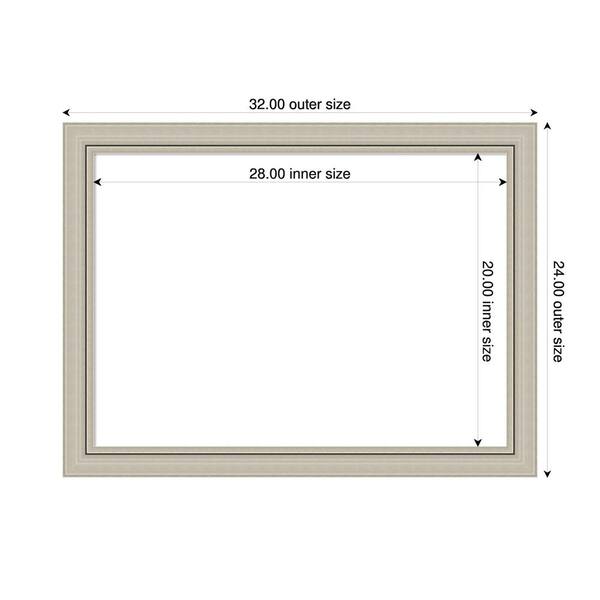 Amanti Art Romano Silver Narrow 32 in. x 24 in. Wood Framed