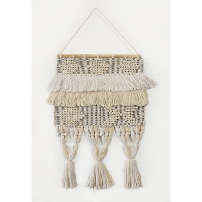 neutral tapestry wall hanging