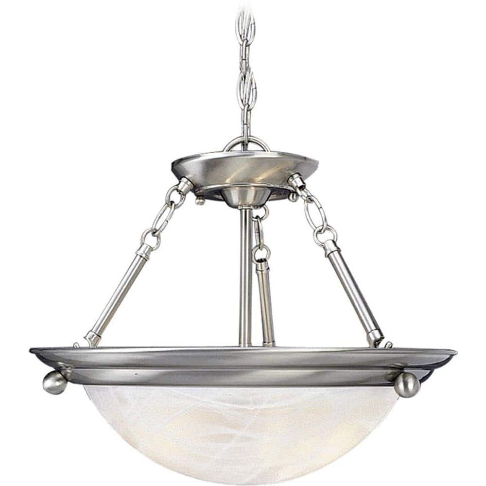 Volume Lighting Lunar 2-Light Brushed Nickel Interior Pendant V6972-33 -  The Home Depot