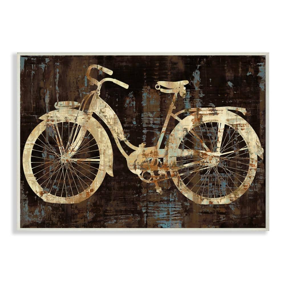 Rustic Distressed Bicycle Silhouette Wood Wall Art, 12.5 x 18.5