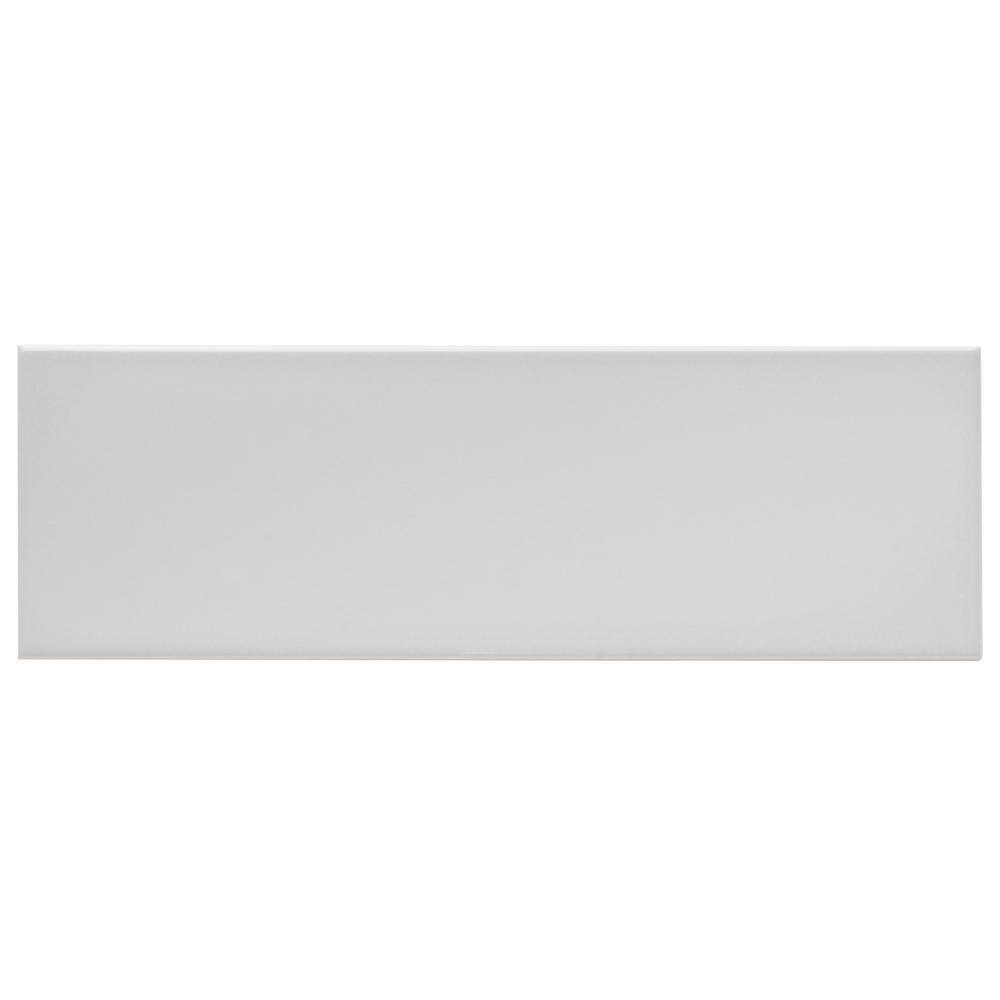 Light Gray Polished Porcelain Subway Wall Tile 3.93 x 11.81 in