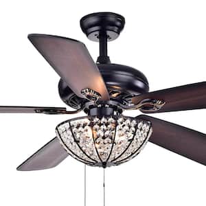 Hannelle Bowl 52 in. Indoor Black Ceiling Fan with Light Kit
