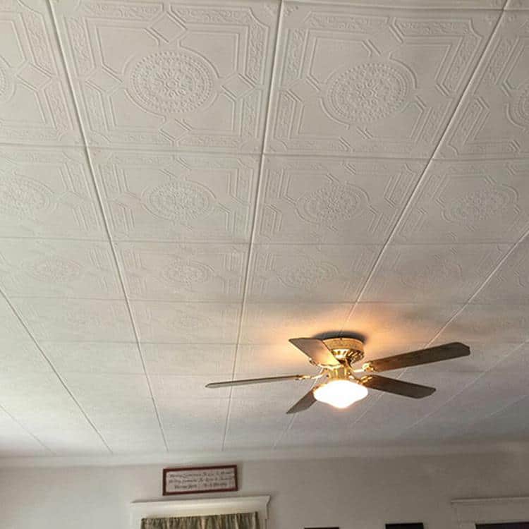Kensington Gardens White Polystyrene Glue-up Ceiling Tile