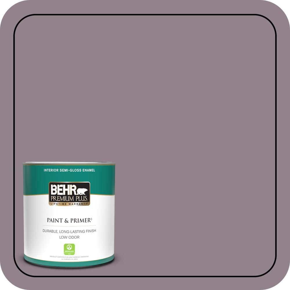 BEHR PREMIUM PLUS 1 qt. #N110-4 Gothic Purple Semi-Gloss Enamel