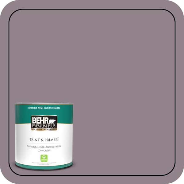 BEHR PREMIUM PLUS 1 qt. #N110-4 Gothic Purple Semi-Gloss Enamel Low Odor Interior Paint & Primer