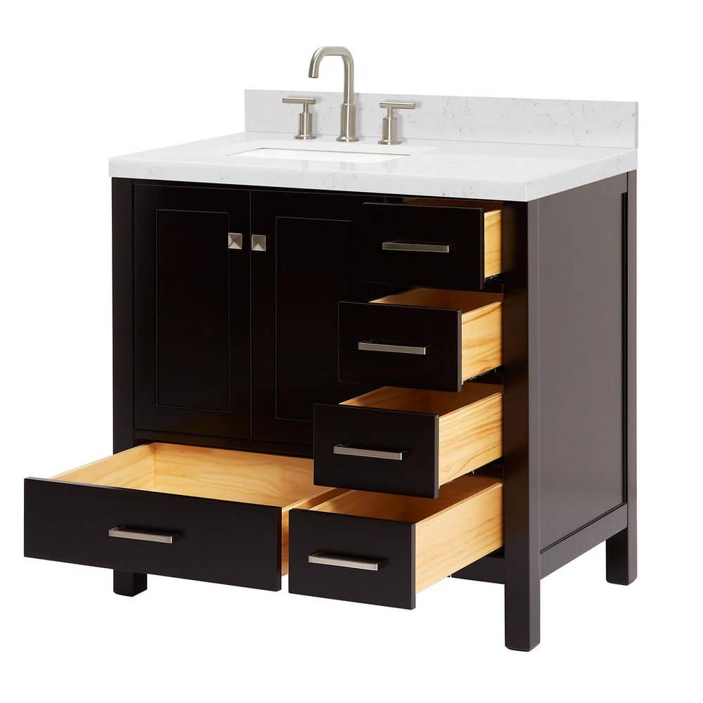 Cambridge 36" Espresso Single Basin Vanity with Shaker Doors