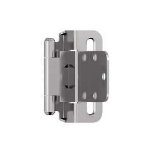 Polished Chrome 3/8 in (10 mm) Inset Self Closing, Partial Wrap Cabinet Hinge (2-Pack)