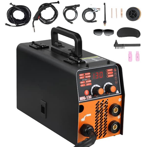 SKYSHALO MIG Welder, 130A Flux Core Welder, 3 in 1 Combo MMA/MIG/LIFT TIG Welder Machine, Portable MIG-130 Welding Machine, Volts