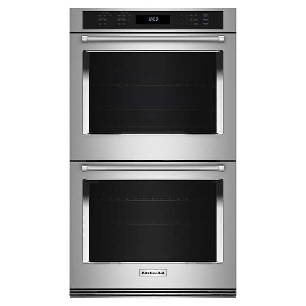 KitchenAid 30 in. Double Electric Wall Oven with Convection Self-Cleaning in Stainless Steel