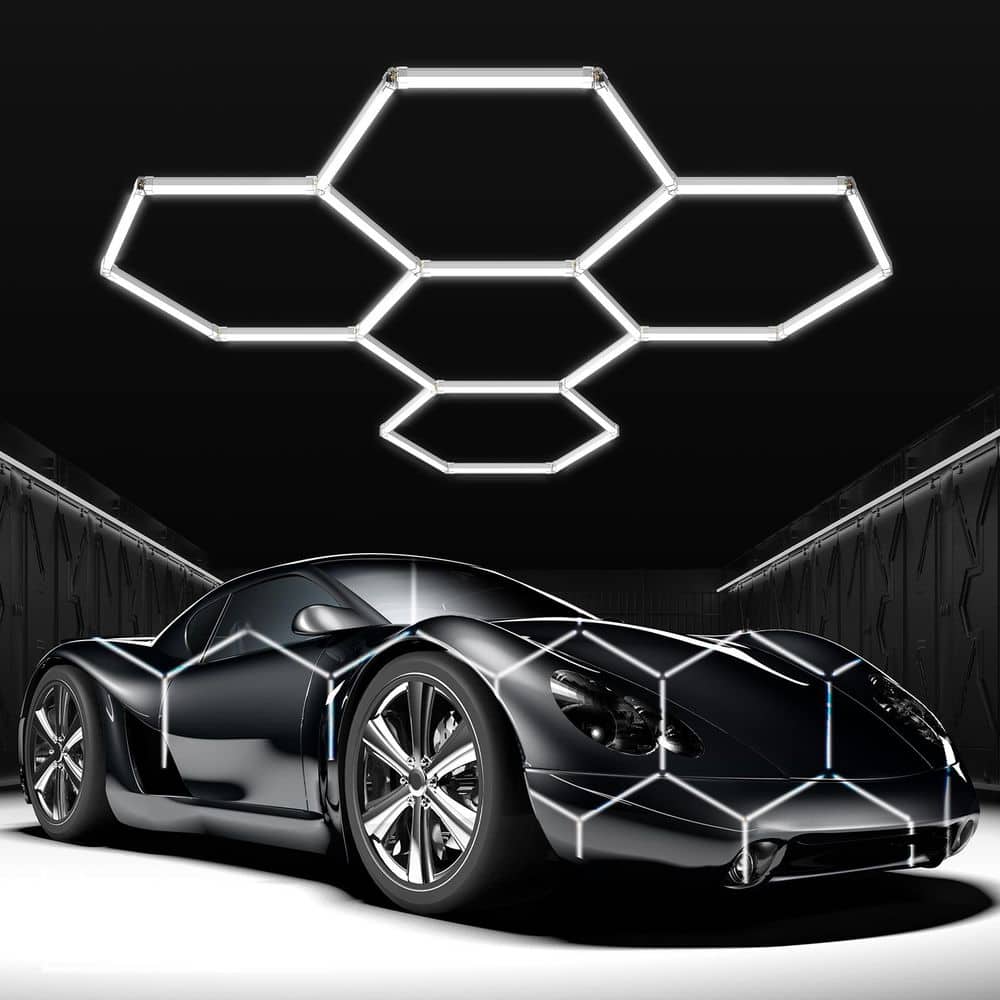 1.5 ft. 6500K Integrated LED White Strip Light Fixture 26400 LM Hexagon Gar