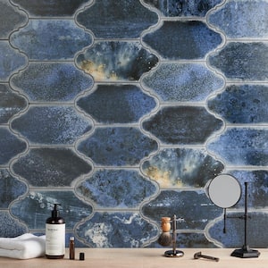 Merci Arabesque Blue 6.37 in. x 9.93 in. Matte Porcelain Floor and Wall Tile (8.71 sq. ft./Case)