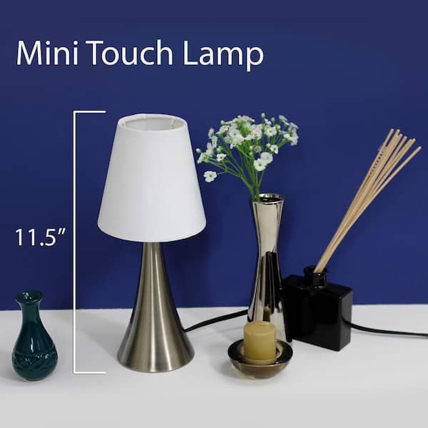 Simple Designs Home LT2014-CRM-2PK Valencia 2 Pack Mini Touch Table Lamp Set ... 