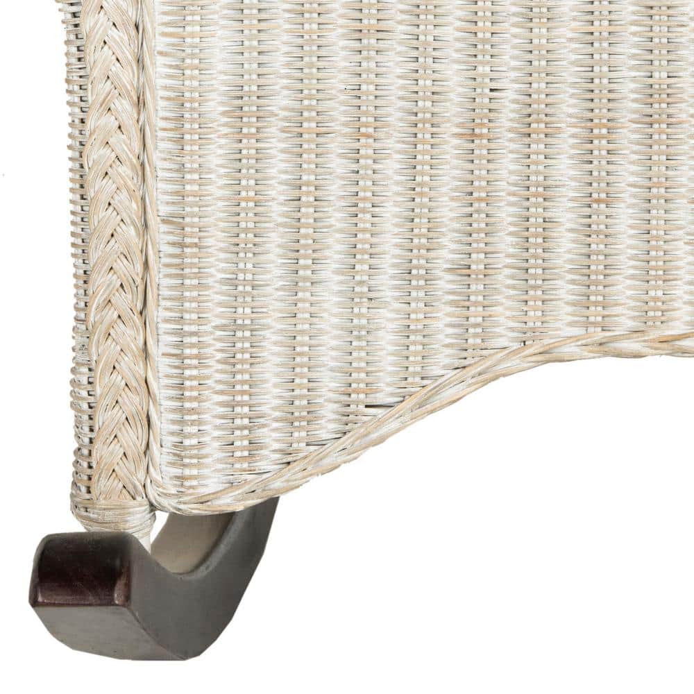 Coastal Chic Antique Grey Rattan Rocking Chair