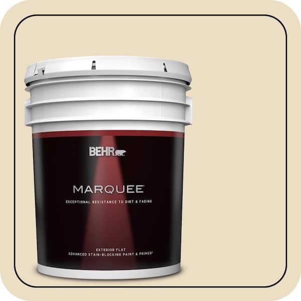 BEHR MARQUEE 5 gal. #YL-W06 Navajo White Flat Exterior Paint & Primer