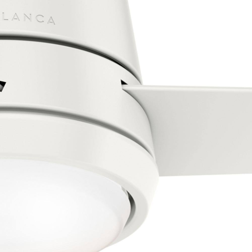 Fresh White 44" Low Profile 3-Blade Ceiling Fan with LED Light