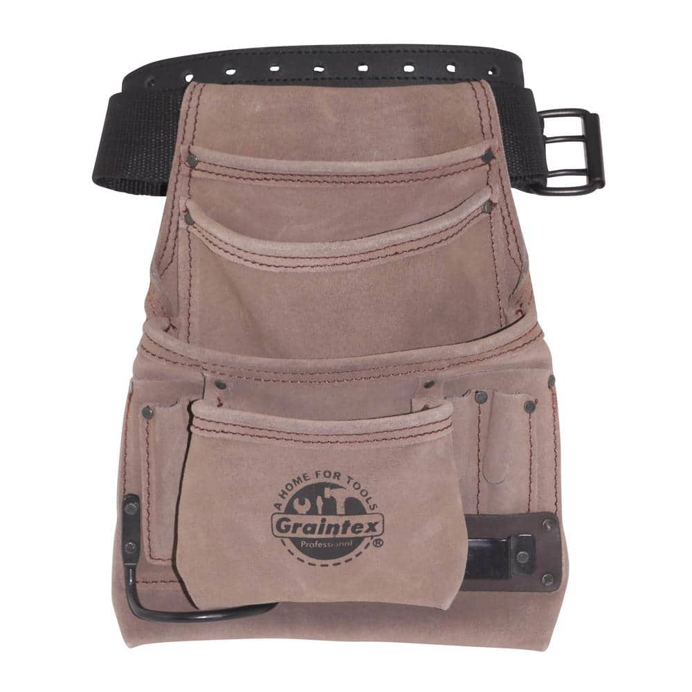 Graintex 10-Pocket Nail and Tool Pouch with Belt Suede leather SS2280 ...