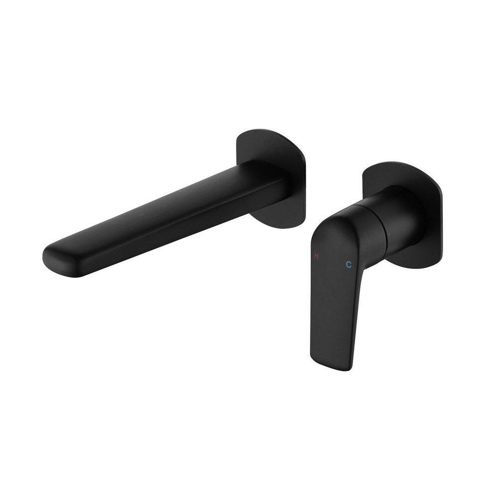 Single Handle Wall Mounted Bathroom Sink Faucet with Valve 2 Holes Modern Brass Sink Basin Vanity Taps in Matte Black price history on PriceWatchPro