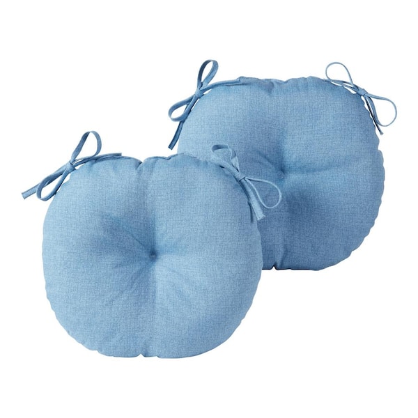 Greendale Home Fashions Denim 15 in. Round Outdoor Seat Cushion (2-Pack)