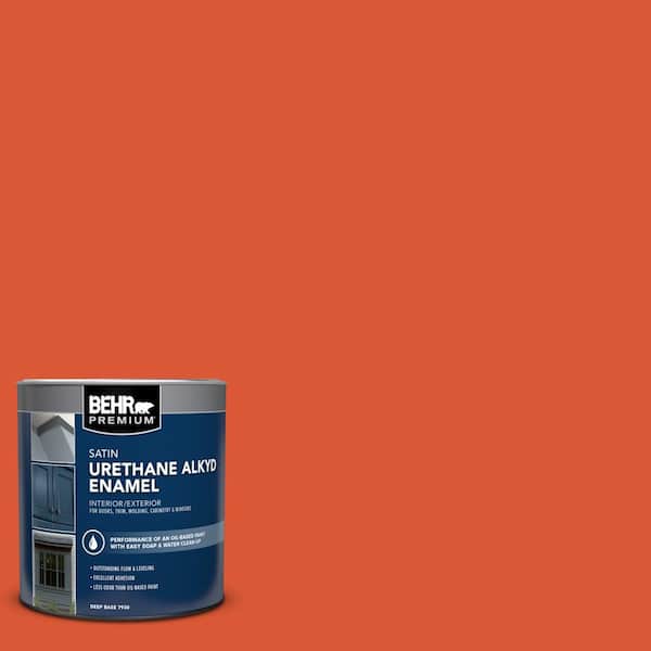 1 qt. #P190-7 Inferno Satin Enamel Urethane Alkyd Interior/Exterior Paint