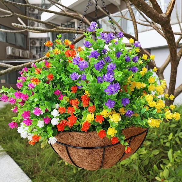 Afoxsos 9.8 in. H Multicolor Outdoor Artificial Flowers in Plastic