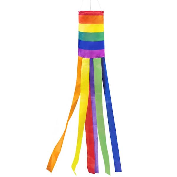 ANLEY 40 in. Rainbow Column Windsock Flag - Parade Garden Decorative Flag