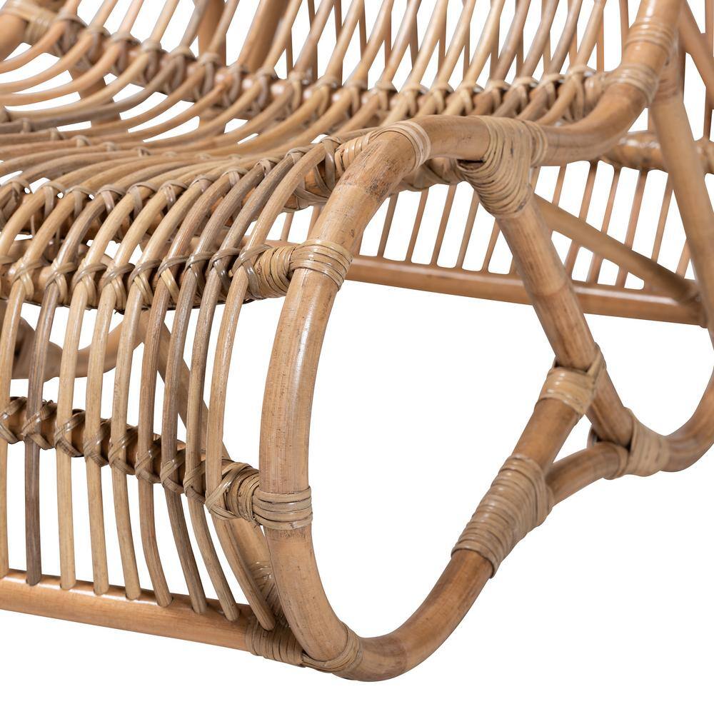 Genera Natural Brown Handcrafted Bamboo Rattan Accent Chair