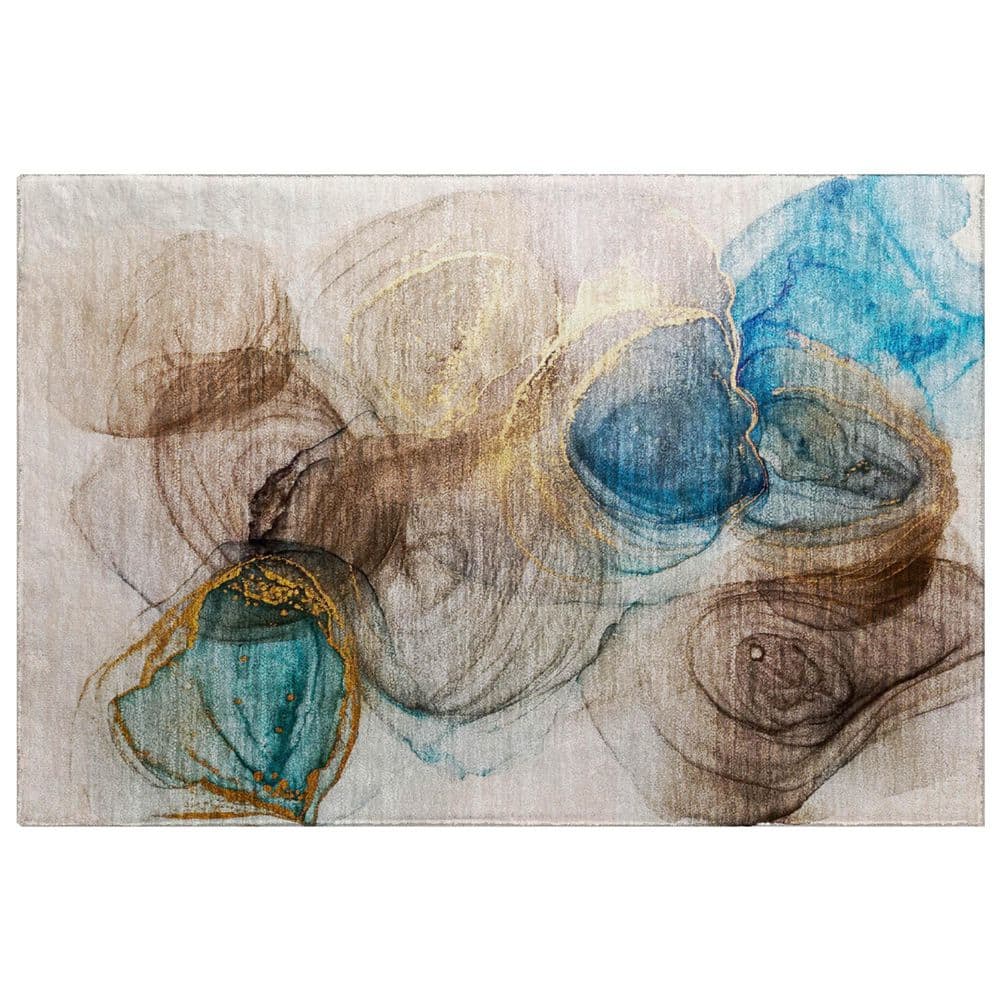 Dream Shag Premium Machine Washable Abstract ADS513 Beige 3 ft. x 4 ft. Area Rug price history on PriceWatchPro