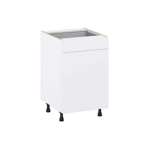 Fairhope Bright White Slab Assembled Base Kitchen Cabinet with a Drawer (21 in. W X 34.5 in. H X 24 in. D)