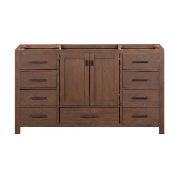 Modero 60 in. Bath Vanity Cabinet without Top in Mocha Oak Assembled