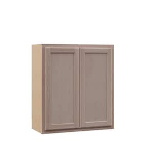 27 in. W x 12 in. D x 30 in. H Assembled Wall Kitchen Cabinet in Unfinished with Recessed Panel