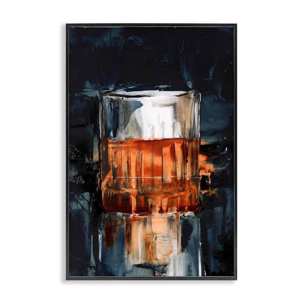 Stupell Industries Bourbon in Glass by Ethan Harper Black Framed Food Giclee Art Print 24 in. x 16 in.