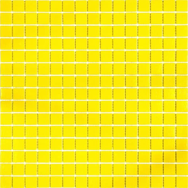 Apollo Tile Dune Glossy Lemon Yellow 12 in. x 12 in. Glass Mosaic Wall and Floor Tile (20 sq. ft./case) (20-pack)