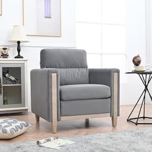 Gray Fabric 1-Seater Sofa Accent Arm Chair for Living Room, Bedroom and Office