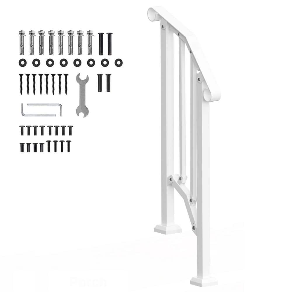 1-2 Step, 37.99 in. H x 3.31 in. W, White, Steel, Stair Railing Kit, Handrails for Outdoor Stairs, Stair Rails price history on PriceWatchPro