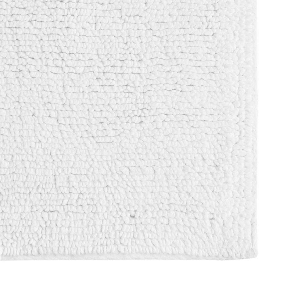 White Plush Cotton Reversible Bath Rug